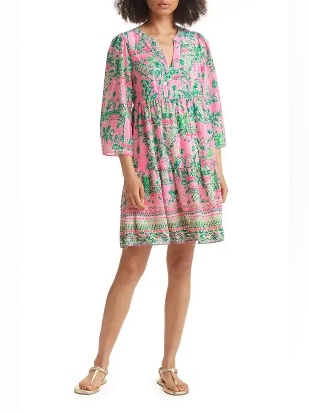 🦄HTF🦄 Lilly Pulitzer Mandevilla Baby Always Worth It Martine Dress Size L